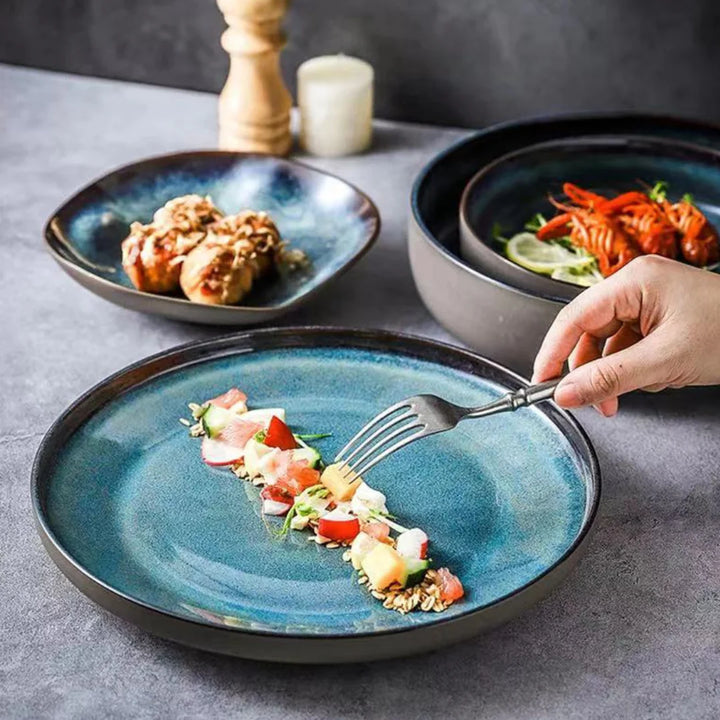 Service de Table Ocean Breeze – 11 Pièces en Porcelaine Émaillée