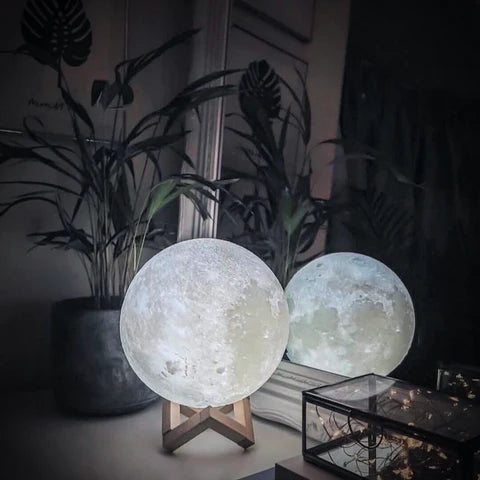Lampe Lune 3D – Veilleuse Lunaire avec Deux Teintes et Contrôle Tactile