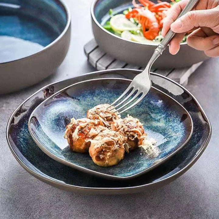 Service de Table Ocean Breeze – 11 Pièces en Porcelaine Émaillée