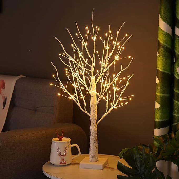 Lampe décorative arbre de bouleau