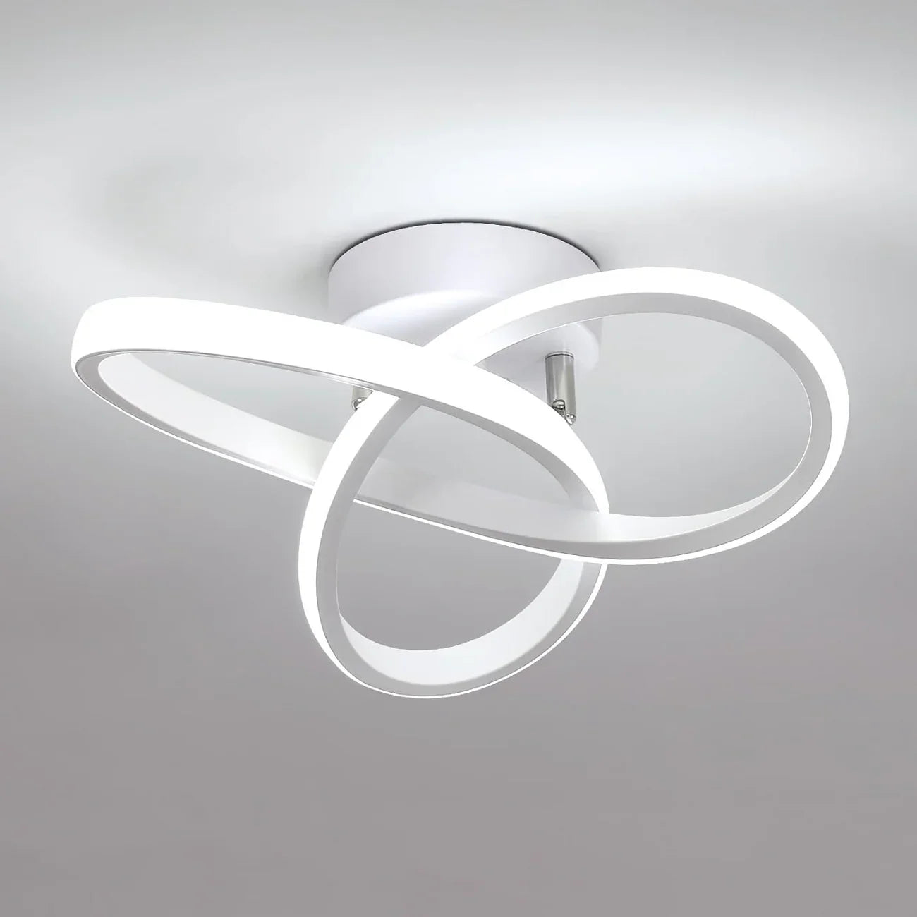 Plafonnier LED Blanc en Métal et Acrylique