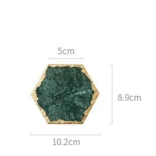 Sous-verres design en imitation marbre vert