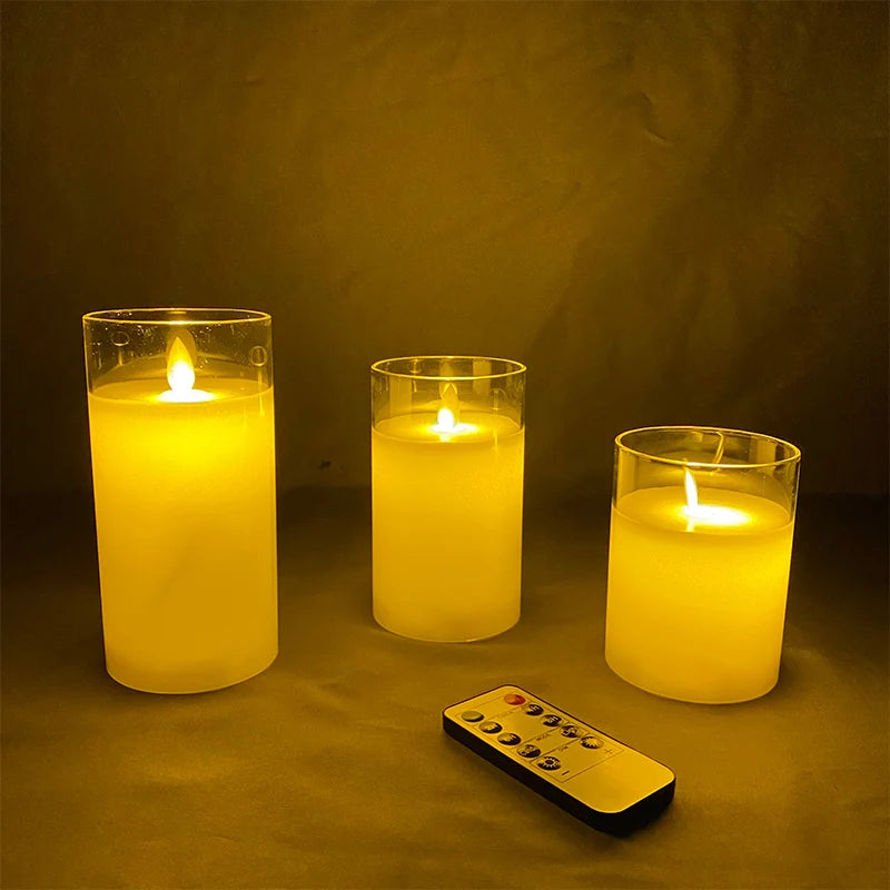 Ensemble de bougies sans flamme - set de 3 pièces