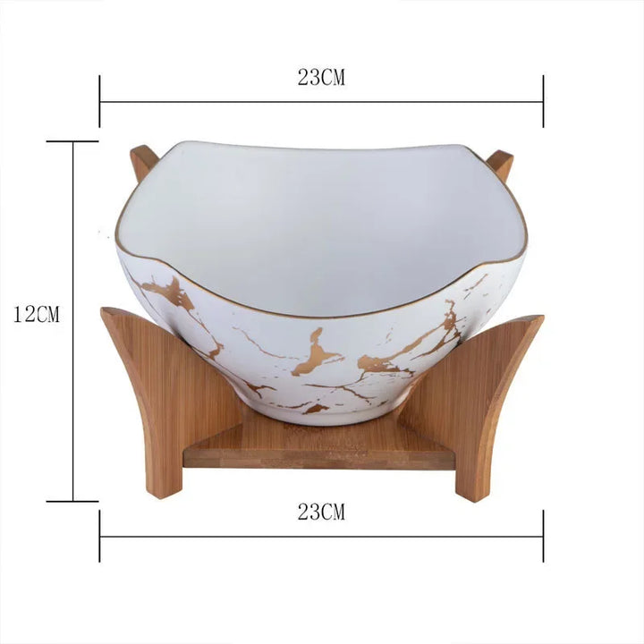 Saladier Design en Céramique Effet Marbre – Élégance pour la Table