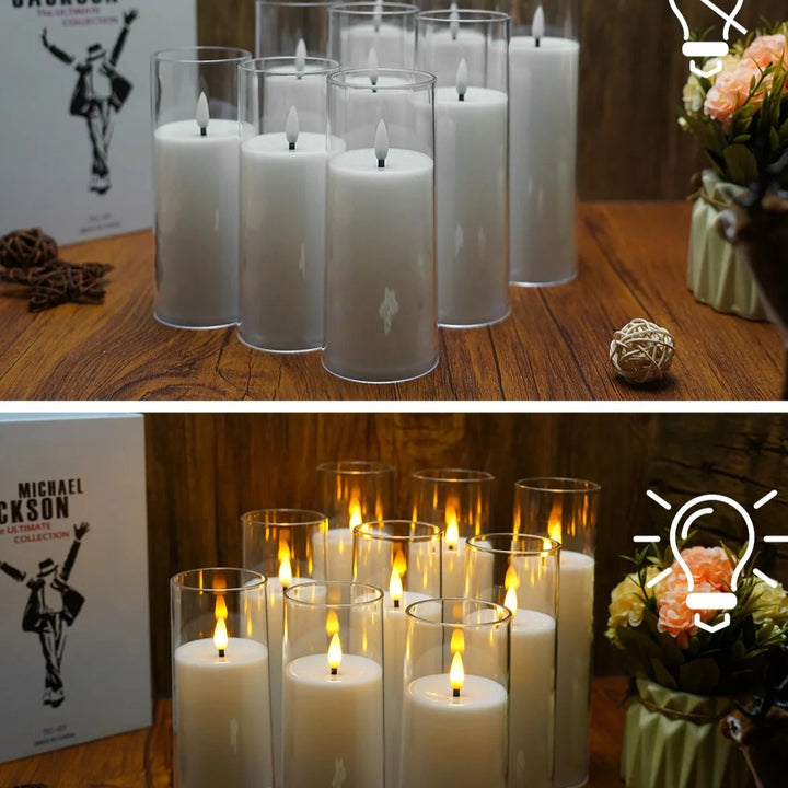 Ensemble de 9 Bougies Sans Flamme