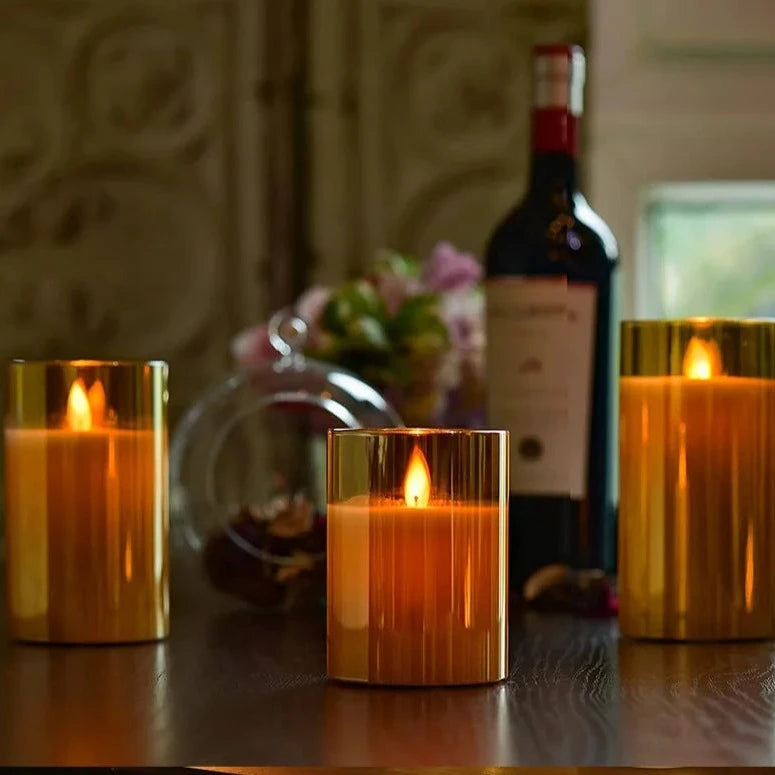 Ensemble de bougies sans flamme - set de 3 pièces