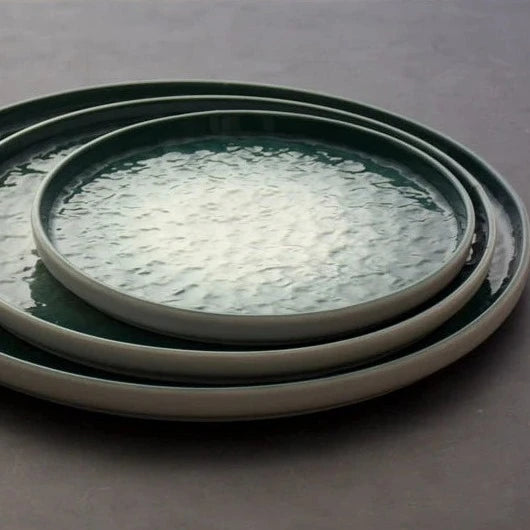 Assiette en céramique dégradée – Vert émeraude
