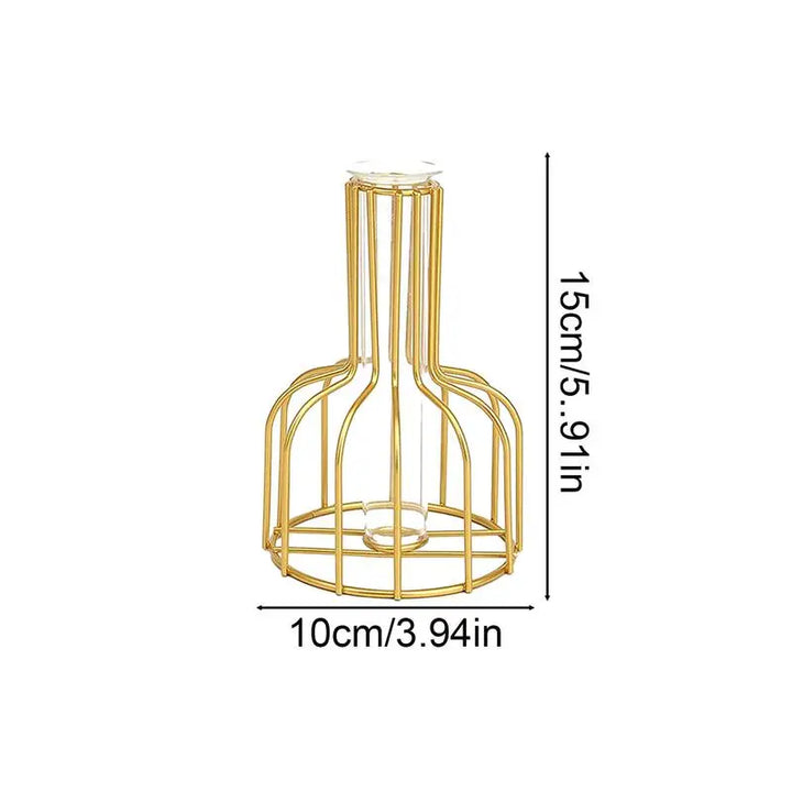 Vase cage doré