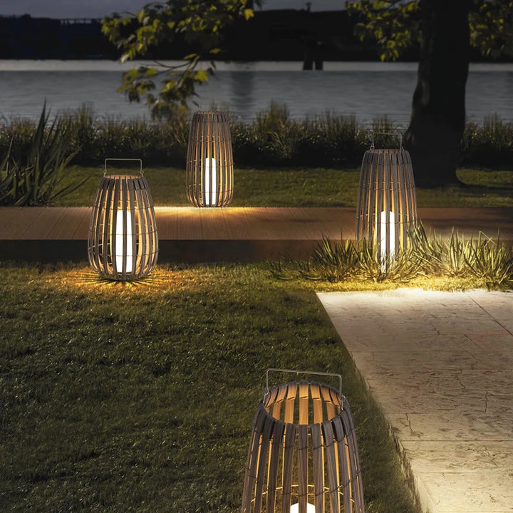 Lampe de Jardin en Rotin – Étanche et Rechargeable