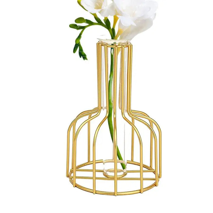 Vase cage doré