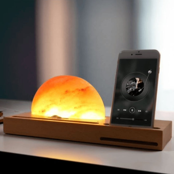 Lampe de Sel de l’Himalaya avec Chargeur Sans Fil