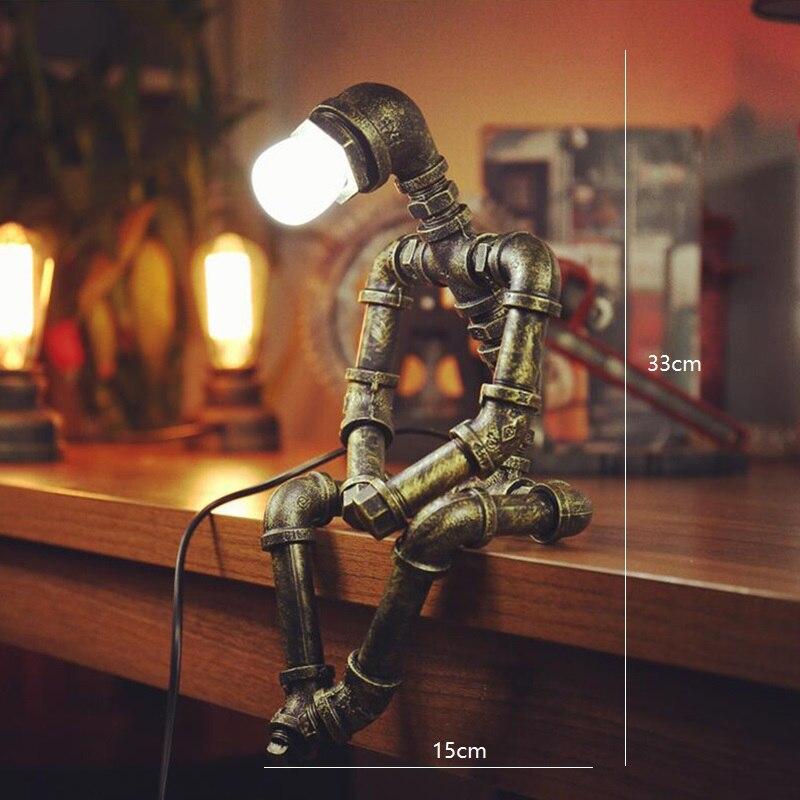 Lampe décorative robot en fer