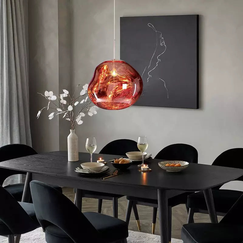 Suspension Métallique Sculpturale – Design Moderne à l’Effet Fondu