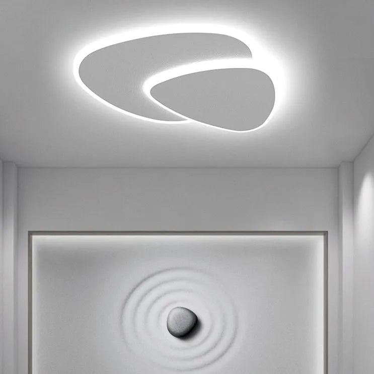Plafonnier LED Ovale Moderne – Design Blanc en Acrylique et Métal