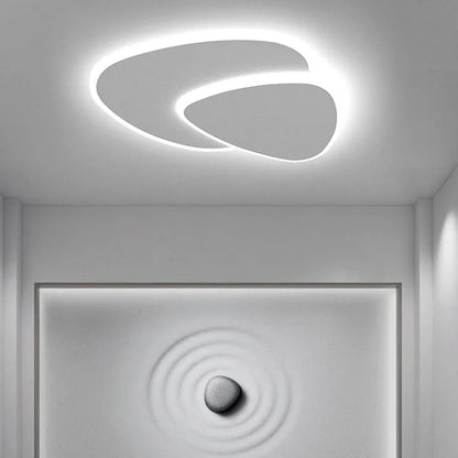 Plafonnier LED Ovale Moderne – Design Blanc en Acrylique et Métal