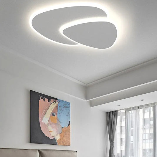 Plafonnier LED Ovale Moderne – Design Blanc en Acrylique et Métal