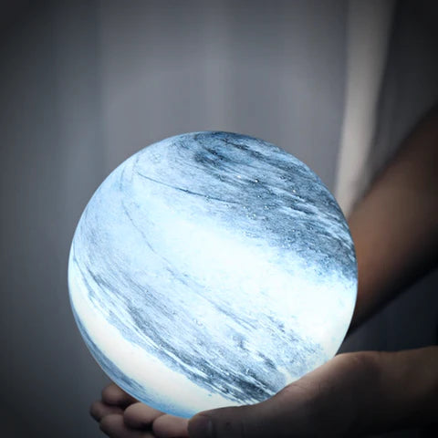 Lampe Lune en Verre – Éclairage Ambiant avec 16 Couleurs