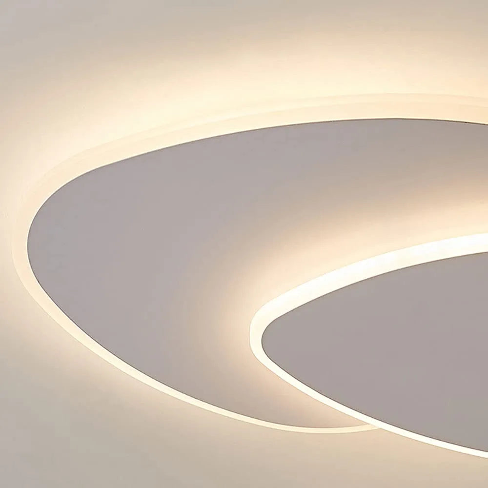 Plafonnier LED Ovale Moderne – Design Blanc en Acrylique et Métal