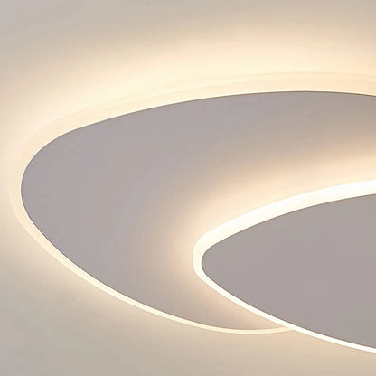 Plafonnier LED Ovale Moderne – Design Blanc en Acrylique et Métal
