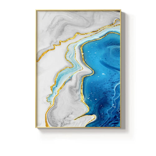 Toile Murale Agate Bleue – Art Élégant et Apaisant