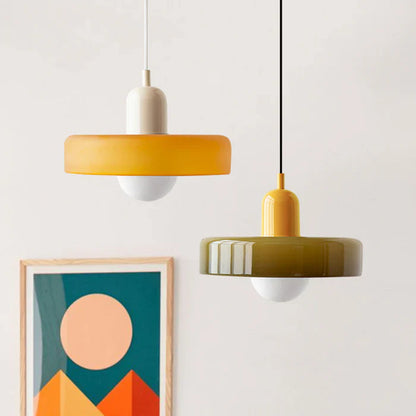 Lampe Suspendue Bauhaus en Verre Coloré – Suspension Design Moderne pour Intérieur Élégant