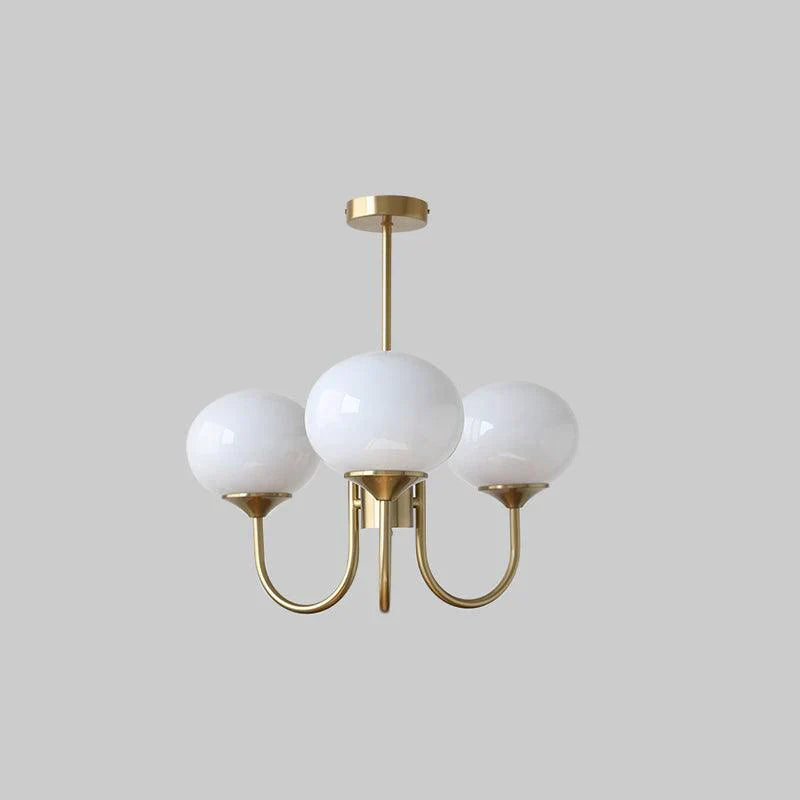 Plafonnier Moderne en Laiton avec Abat-Jours en Verre Rose