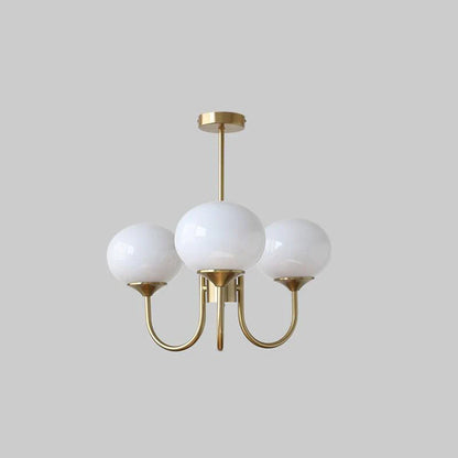 Plafonnier Moderne en Laiton avec Abat-Jours en Verre Rose