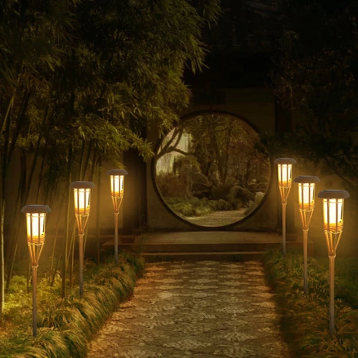 Ensemble de 5 Torches Solaires Tiki – Jardin et Terrasse