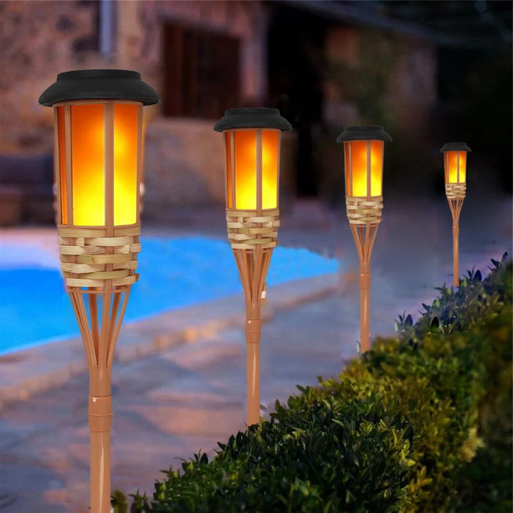 Ensemble de 5 Torches Solaires Tiki – Jardin et Terrasse