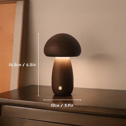 Lampe décorative champignon en bois