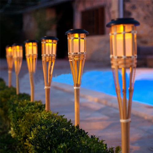 Ensemble de 5 Torches Solaires Tiki – Jardin et Terrasse