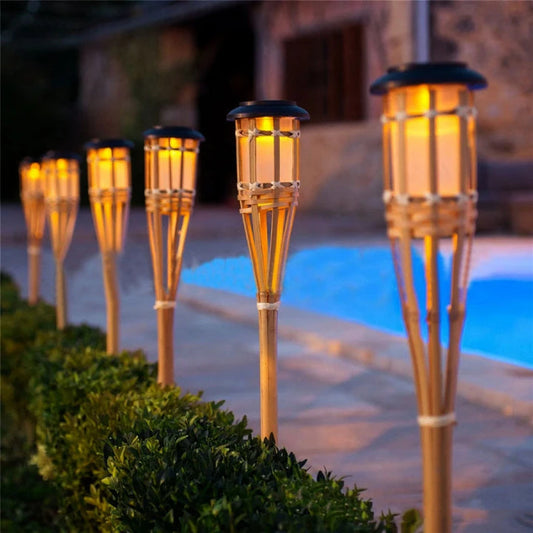 Ensemble de 5 Torches Solaires Tiki – Jardin et Terrasse