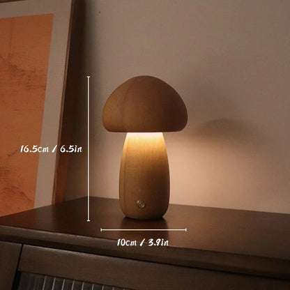 Lampe décorative champignon en bois