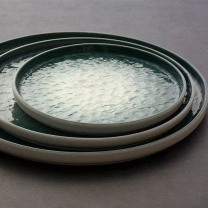 Assiette en céramique dégradée – Vert émeraude