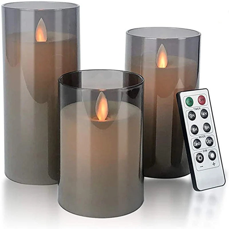 Ensemble de bougies sans flamme - set de 3 pièces