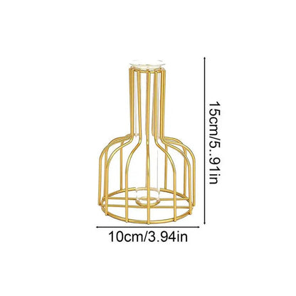Vase cage doré