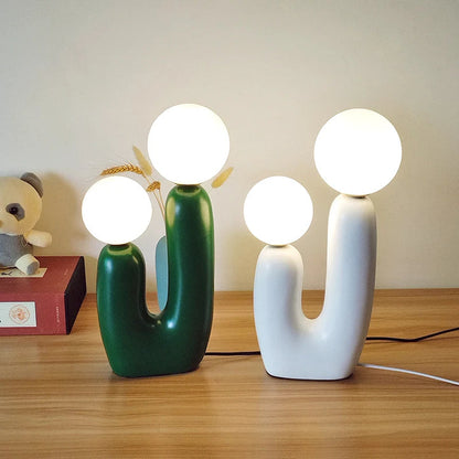 Lampe de Table Cactus en Résine – Design Naturel et Moderne