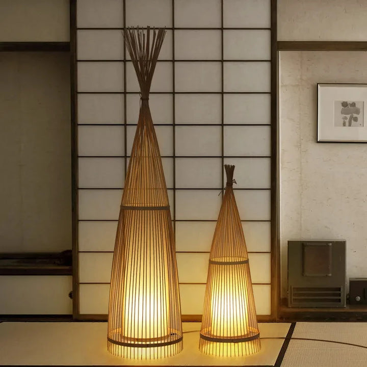 Lampadaire Tipi en Bambou