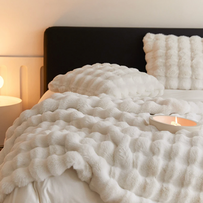 Couverture en fausse fourrure de lapin