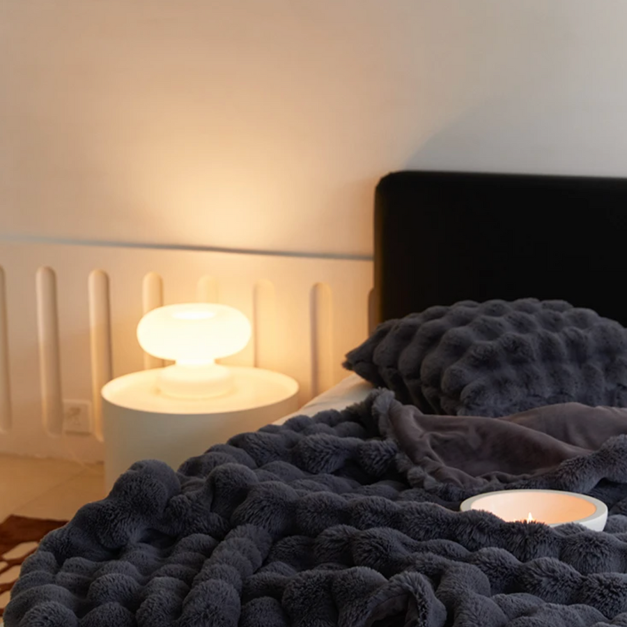Couverture en fausse fourrure de lapin