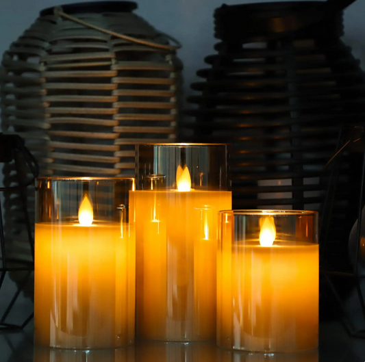 Ensemble de bougies sans flamme - set de 3 pièces