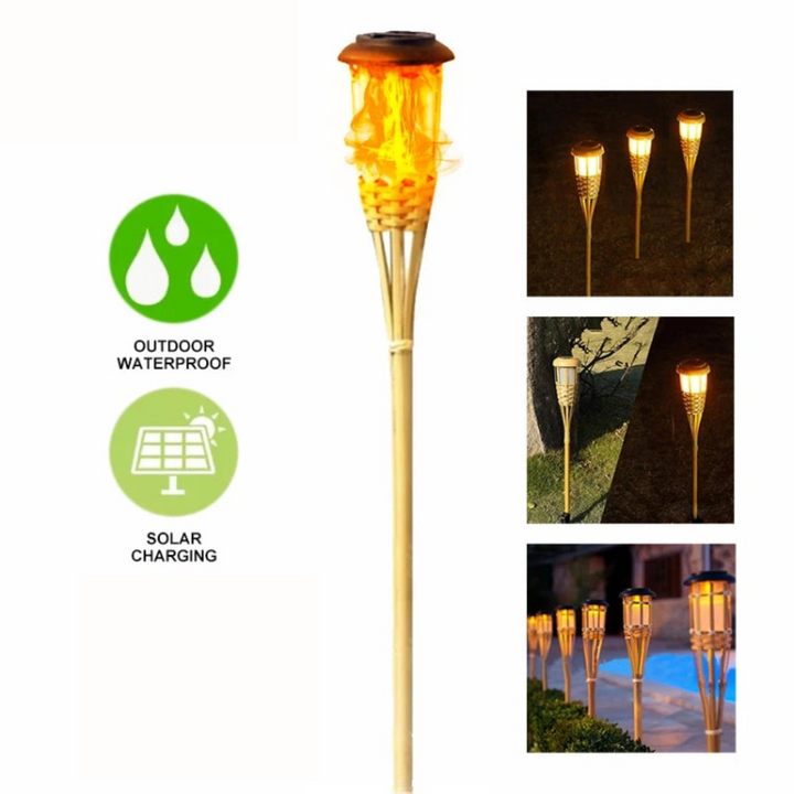 Ensemble de 5 Torches Solaires Tiki – Jardin et Terrasse