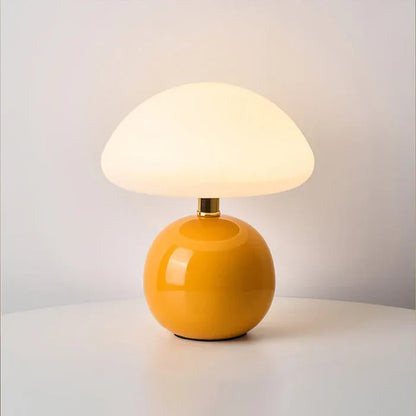 Lampe de Table Champignon en Céramique Crème