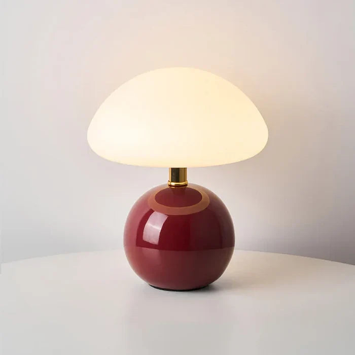 Lampe de Table Champignon en Céramique Crème