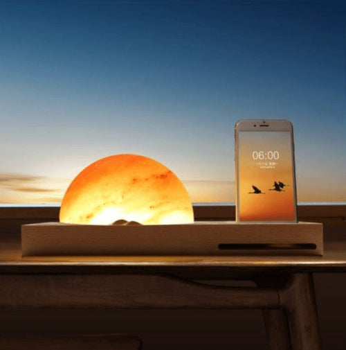 Lampe de Sel de l’Himalaya avec Chargeur Sans Fil