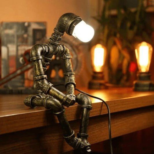 Lampe décorative robot en fer