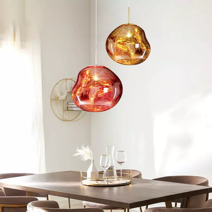 Suspension Métallique Sculpturale – Design Moderne à l’Effet Fondu