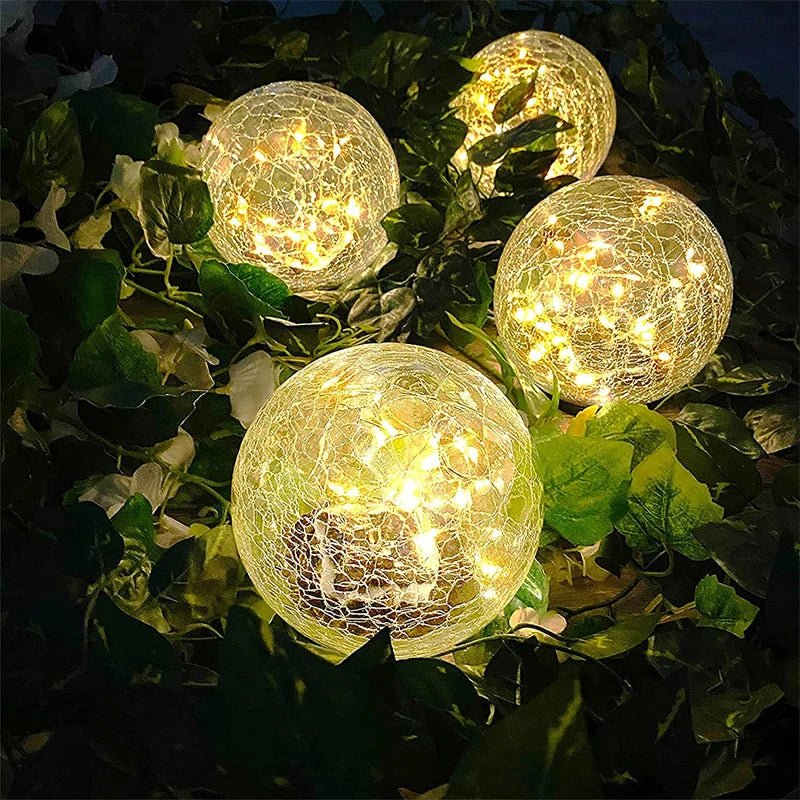 Globe solaire en verre craquelé