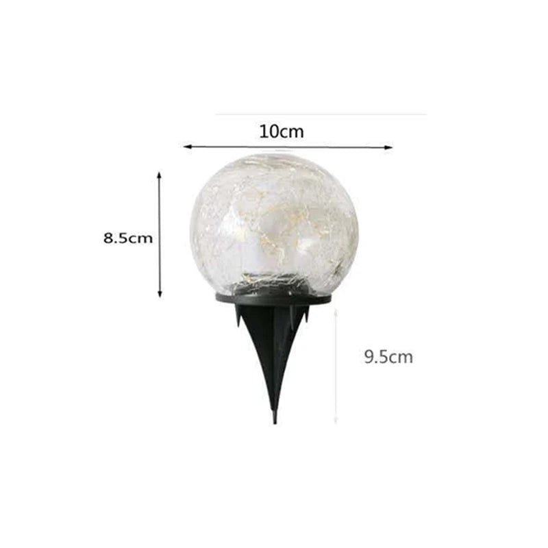 Globe solaire en verre craquelé