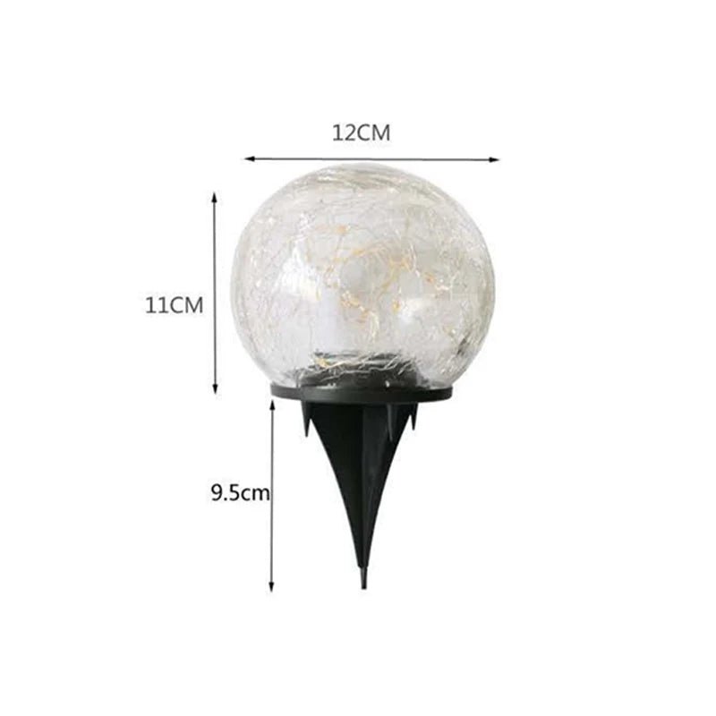 Globe solaire en verre craquelé